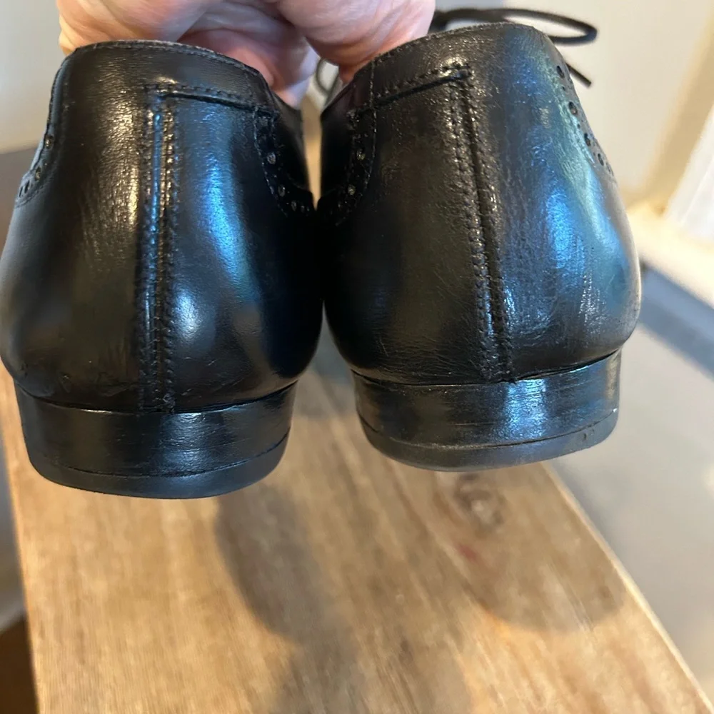 PEAL & CO BROOKS BROTHERS SHOES SIZE 10 D BLACK BROGUE OXFORD